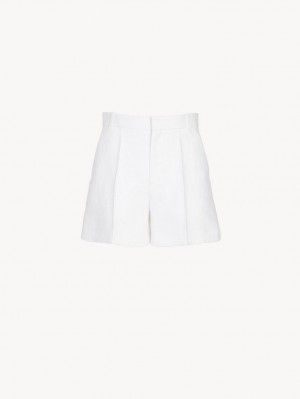 White Chloe Tailored Shorts | CHE-SR14009